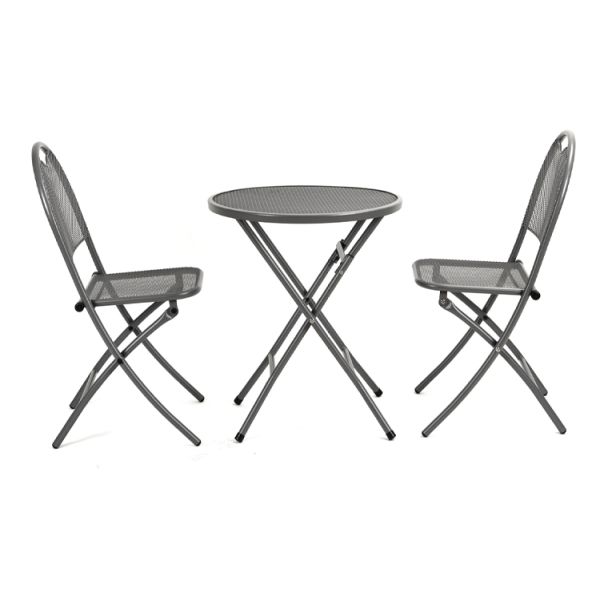 Outdoor Cafe Bistro Patio Custom Logo Dining Table and Chair Sets with Stackable Design