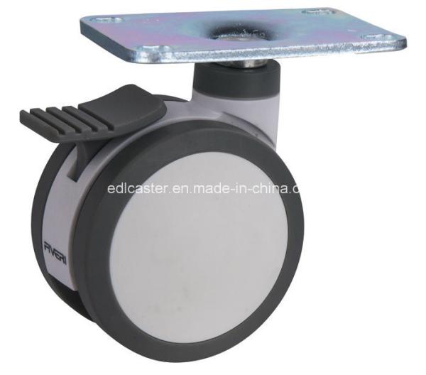 Customized 4 80kg Plate Brake TPU Caster K5214-D931 Diameter 100mm