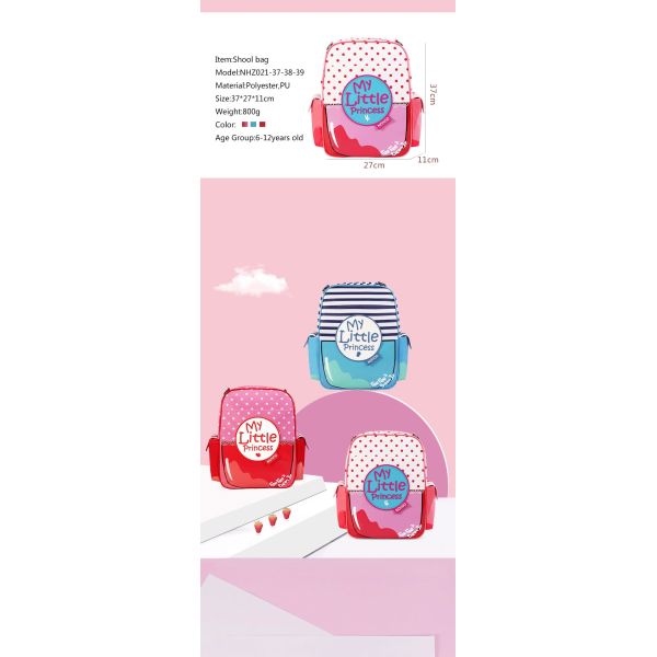 Nohoo 2019 new arrival waterproof lightweight PU 3D cartoon children school bags for girls