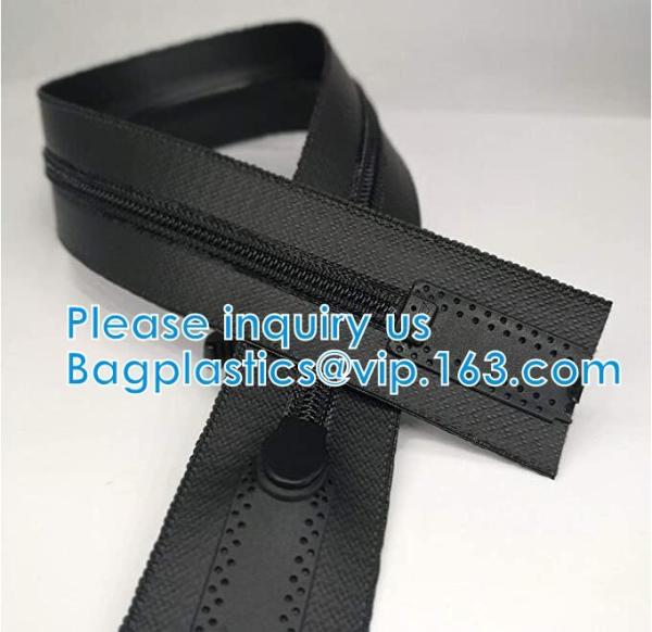 Water-Resistant Zipper, TPU Gastight Waterproof Zippers, Metal, Nylon, Stopper, Puller, Eyelet