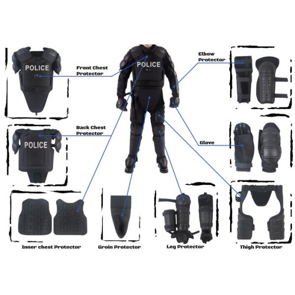 8-9 KGS Riot Police Armor Fire Stab And Impact Protection For Crowd Control