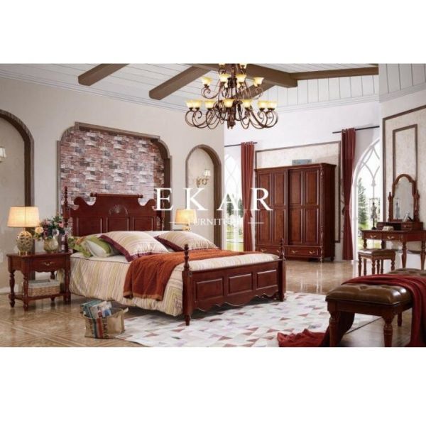 Shen Zhen Wardrobe Chest Of Drawers Bedroom Set Furniture Solid Wood French Bed