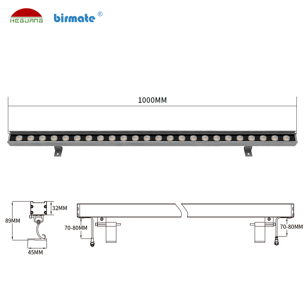 IP67 24W вися мытье светлое SMD2835 1100ma стены 1400LM