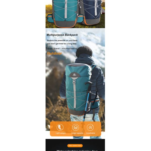 1.8 Inch Military Tactical Hiking Backpack 50 Liter Waterproof Outdoor Travel Backpack