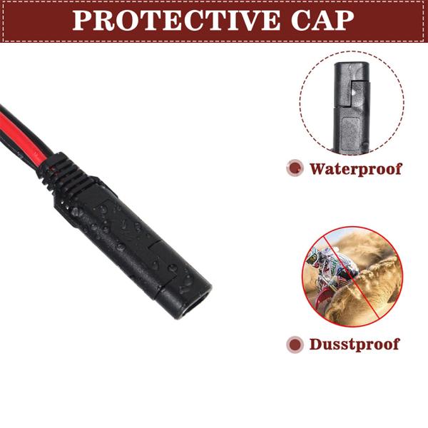 SAE to Tinned Copper Wire Power Cable for 12V 24V Battery Charging Solar Panel DIY Connection