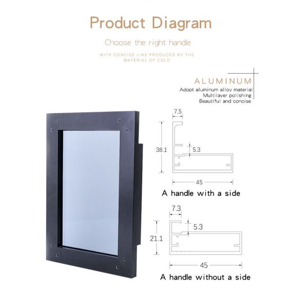 Black Kitchen Cabinet Drawer 450mm Aluminum Alloy Frame