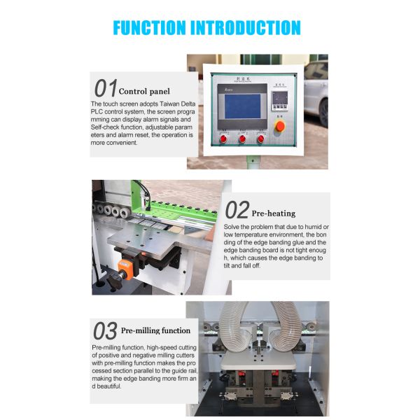 Woodworking Edge Bander with Corner Rounding 0.4-3mm Thickness 380V/220V or Customized