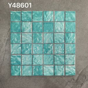 Wholesale China  Ceramic Blue Square Swimming Pool Mosaic Tiles for Sale