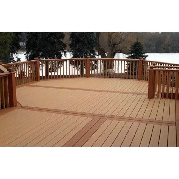 Fully-Recycled WPC Decking Flooring Solid Brown For Walk Road