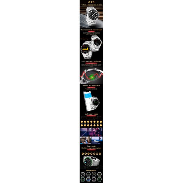 Дозоры фитнеса женщин OM6621-PG умные с кровяным давлением 1.32inch 360*360