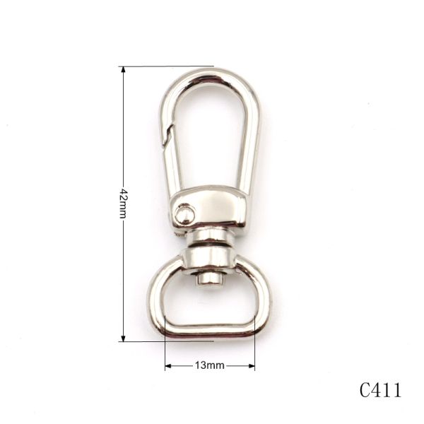 Nickel 13mm Metal Swivel Snap Hook Metal Clasp Snap Hooks For Handbag
