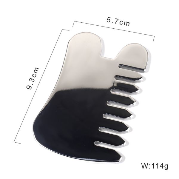 Head Massage Equipment Custom Shape Massager Tools Face Roller Massage Metal Guasha Comb 304 Stainless Steel Guasha Comb