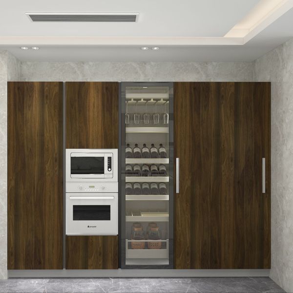 Тёмный фанера HDF деревянный шкаф для кухни