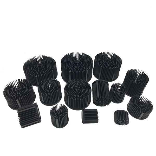 LED Round Extruded Aluminum Heatsink , Round Heat Sink Extrusion Machined Metal Parts