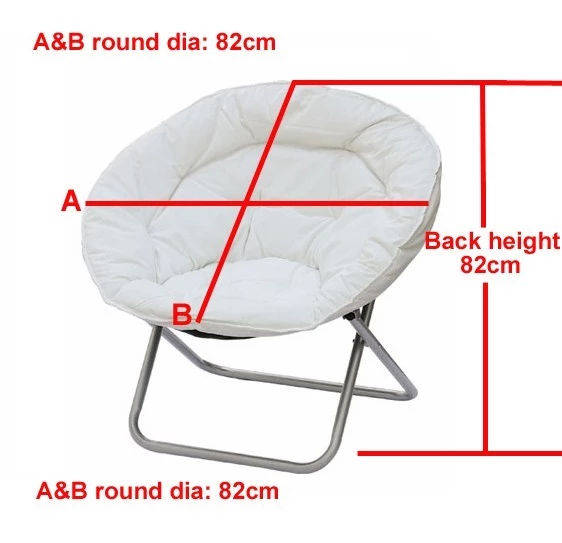 Padded Cushion Moon Saucer Leisure Steel Camping Chair