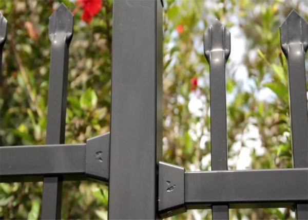 Security Fence, Tubular Fencing, Crimp-Top steel Black Fence Panels
