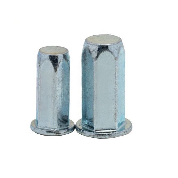 FH-FHBC Steel Full Hex Body Close End Rivet Nuts Flat Head Zinc Plated Nuts