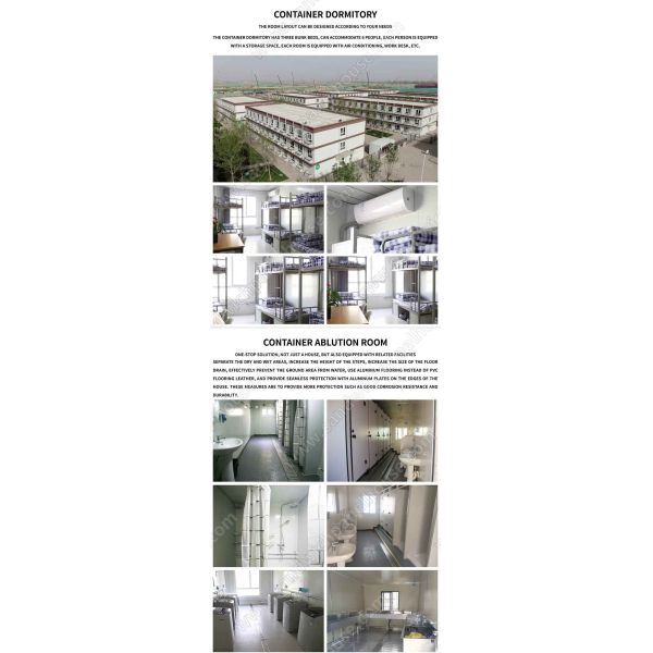 Дом контейнера размещещния Prefab лагеря строительной площадки портативный