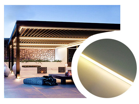 Waterproof Motorized Bioclimatic Pergola with 6063-T5 Aluminum Alloy Retractable Louvered Roof