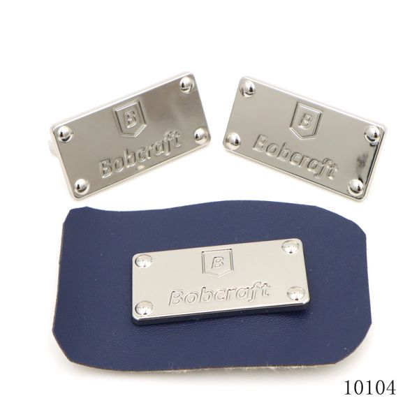Custom Engraved Brand Nameplate Metal Logo Tag For Leather Bag