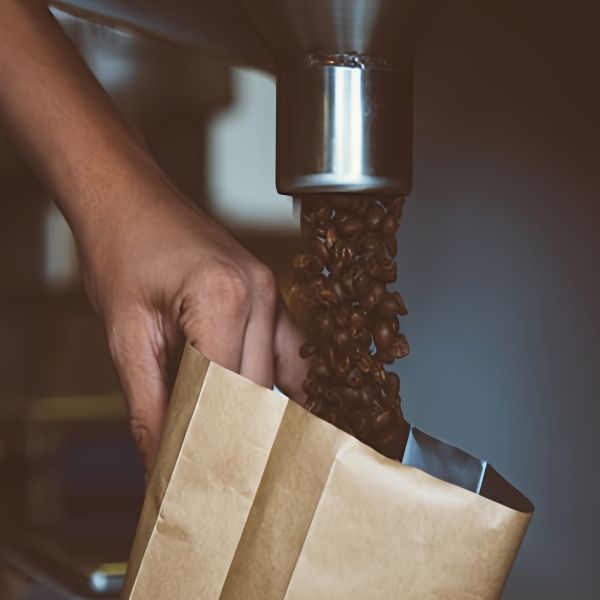Eco Friendly Kraft Coffee Packaging Pouch Scratch Resistant Resealable Coffee Bags