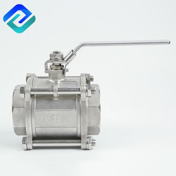 DN100 3 Pc Ball Valve 3 Piece Stainless Steel Ball Valve RoHS Cr6 Api598