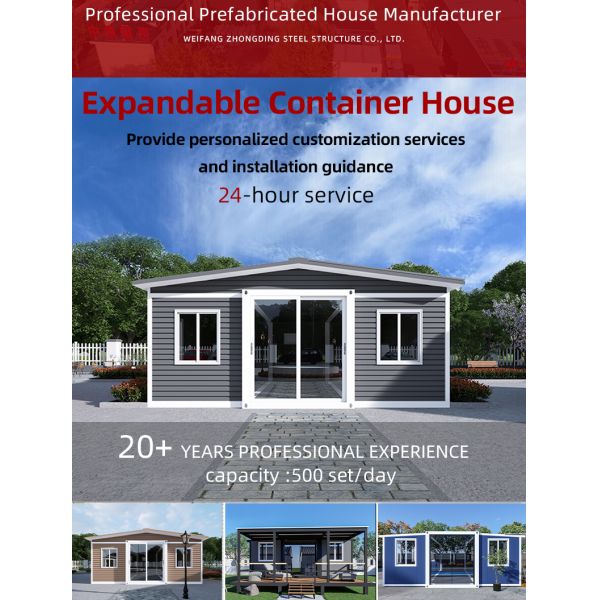 Легко складываемый префабрикованный контейнер расширяемый дом из легкой стали Префабрикованный дом 5 спален с ванной