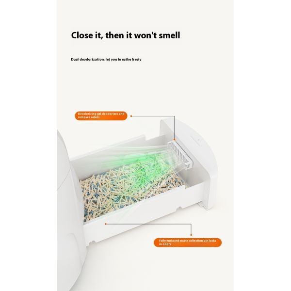 Automatic Intelligent Cat Litter Basin Oversized Anti-Splash Plastic Toilet Easy Clean Feature Closed Cat Litter Boxes Accessory