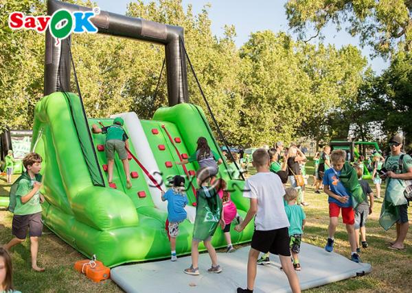 Jeu gonflable sautant gonflable Mini Green Inflatable Climbing Slide ROHS d'obstacle de mouvement de videur