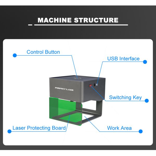 портативные мини настольные гравировка и автомат для резки отметки лазера 3W для древесины