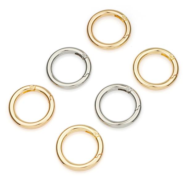 25mm Eco-friendly Plated Gold O Ring Spring Gate Clasp Hooks for Custom Metal Snap Bag