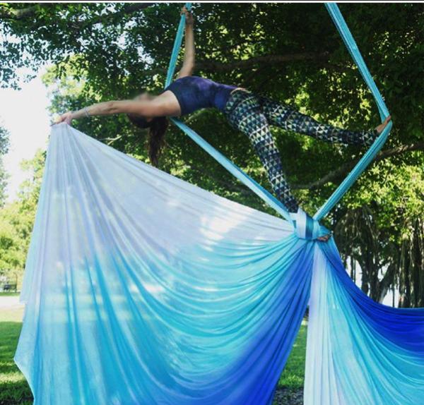 High Strength colorful Aerial Yoga Hammock Fabric Nylon Aerial Silk for Yoga swing