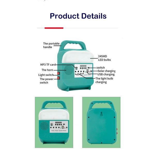 Крытое портативное солнечное привесное располагаясь лагерем светлое управление кнопки прессы 5W 6000mAh