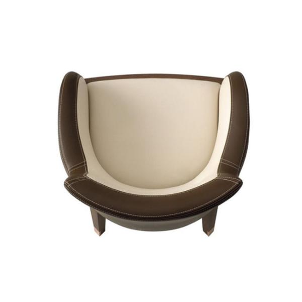 Leather Upholstered Contemporary Lounge Chair European Style Dining Room Use