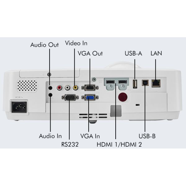 3700 Lumen 3LCD Short Throw Projector With 1024x768 Resolution for Classroom