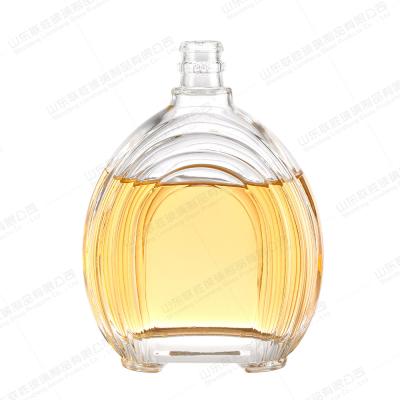 750 ml garrafa de vinho de vidro transparente com tampa de metal tamanho personalizado aceito para tequila e vinho
