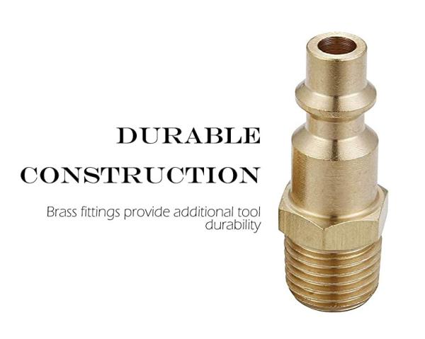 Tipo industrial D encaixe de bronze do T do NPT de 1/4 de polegada para a mangueira de ar