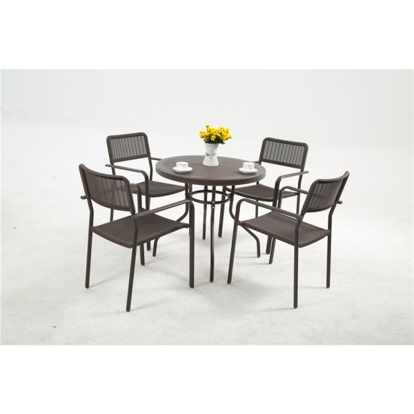 Garden Plastic Seat 83.5cm Metal Stack Chair Outdoor Furniture