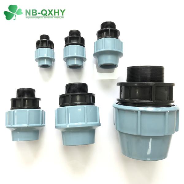 16 mm a 110 mm PP acessórios de compressão de plástico adaptador feminino para irrigação luz de cor