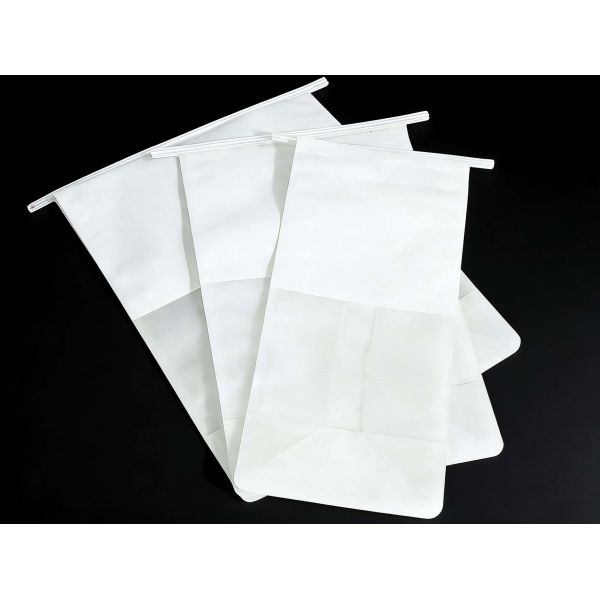 Resealable White Kraft Paper Tin Tie Bags Greaseproof Kraft Bread Bags With Window