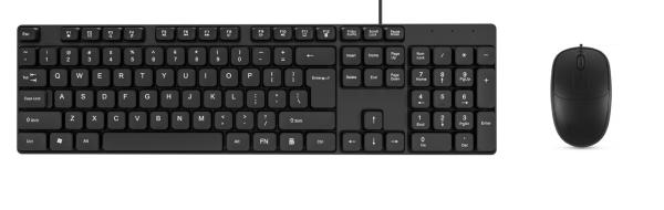 Waterproof 104-Key Wired Keyboard Mouse Combo USB Plug-Play HIPS Material Multimedia Keys For Office