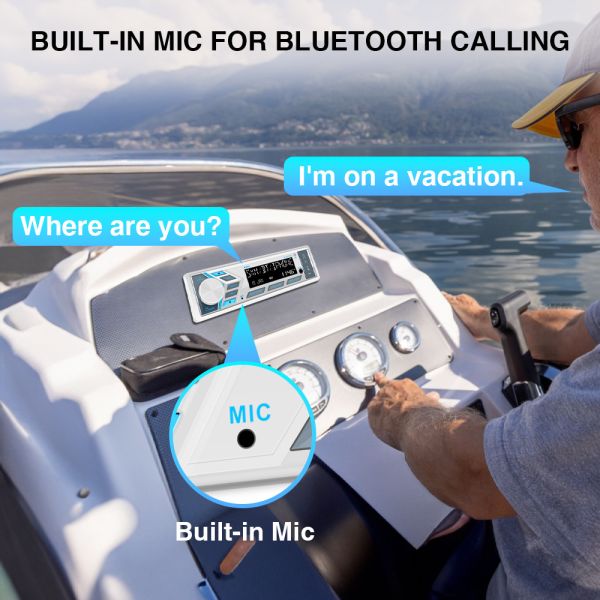 300W Single Din Marine Stereo Audio Boat Yatch Receiver CD SD USB Aux AF FM MP3 Player Stereo Output Mode