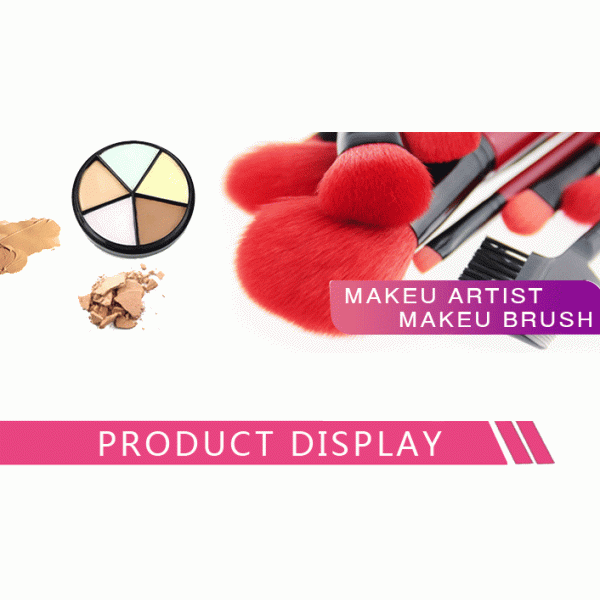 Wooden Handle Red Beauty Professional Cosmetic Brush Set Lightweight