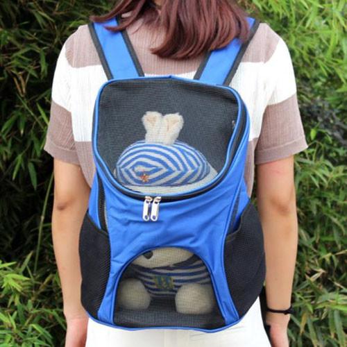 Mochila dobrável Oxford respirável para transporte de animais de estimação para filhote de cachorro gato