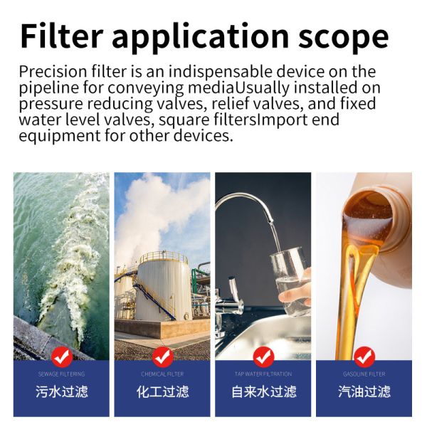 Filtro de agua de acero inoxidable industrial 304 Sistema de tratamiento de agua de doble filtración