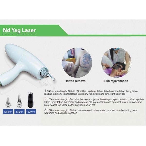 1064nm/532nm OPT IPL RF ND YAG Laser Hair Removal Machine 3 Handles