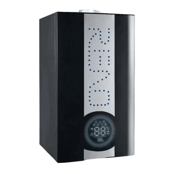 Black Gas Fired Condensing Boiler Wall Mounted Hot Water Boiler Copper Heat Exchanger