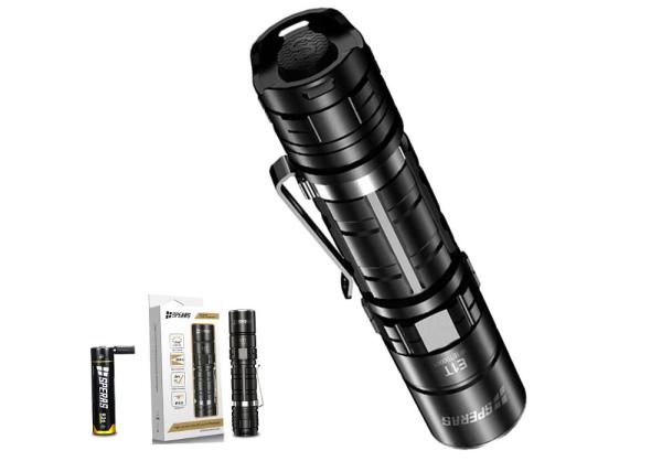 LED Black Sand Yellow 50000h Waterproof Tactical Flashlight