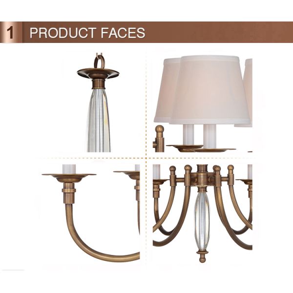 Hammered copper chandelier Lighting For Living room Bedroom Kitchen Fixtures (WH-DC-09)