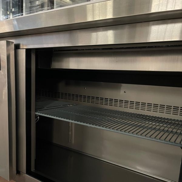 Stainless Steel Sandwich Salad Prep Table Refrigerator Commercial 2 Door